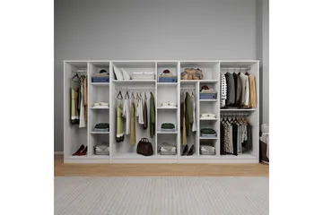 Olera Hörngarderob 340x180 cm - Vit - Förvaring - Garderober & garderobssystem - Garderobsskåp