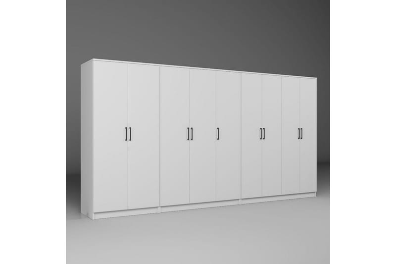 Olera Hörngarderob 340x180 cm - Vit - Förvaring - Garderober & garderobssystem - Garderobsskåp