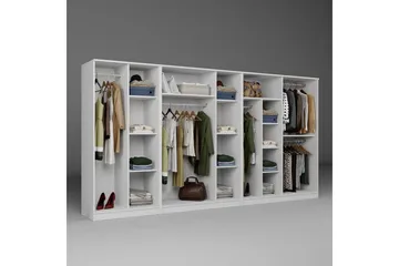 Olera Hörngarderob 340x180 cm - Vit - Förvaring - Garderober & garderobssystem - Garderobsskåp