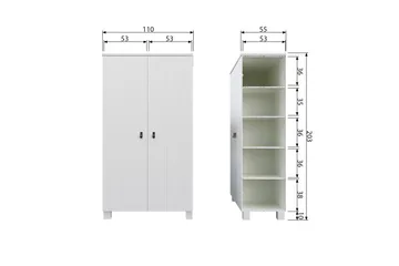 Ollerz Garderob 55x111 cm - Vit - Förvaring - Garderober & garderobssystem
