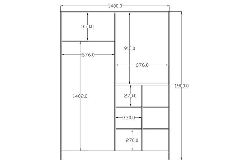 Olyven Garderob 140x190 cm - Matt Vit - Förvaring - Garderober & garderobssystem