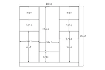 Omrin Garderob 180x180 cm - Matt Vit - Förvaring - Garderober & garderobssystem