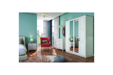 Orlenis Garderob 140x184 cm - Matt Vit - Förvaring - Garderober & garderobssystem