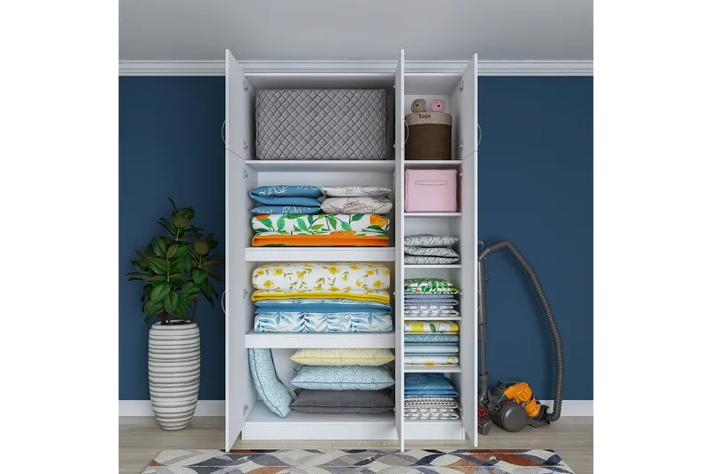 Ostin Garderob 6 Skåp 55x145 cm - Vit - Förvaring - Garderober & garderobssystem