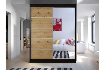 Pickering Garderob 150 cm i Ljust Trä - Svart|Vit|Brun - Förvaring - Garderober & garderobssystem