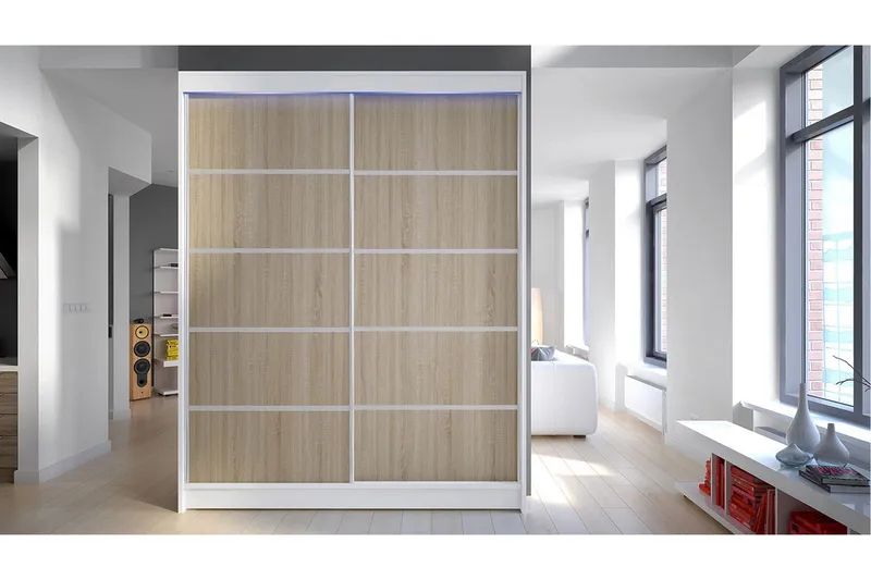 Pickering Garderob 150x200 cm - Brun/Vit - Förvaring - Garderober & garderobssystem