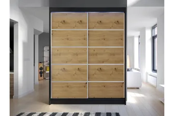 Pickering Garderob 150x200 cm - Svart/Brun - Förvaring - Garderober & garderobssystem