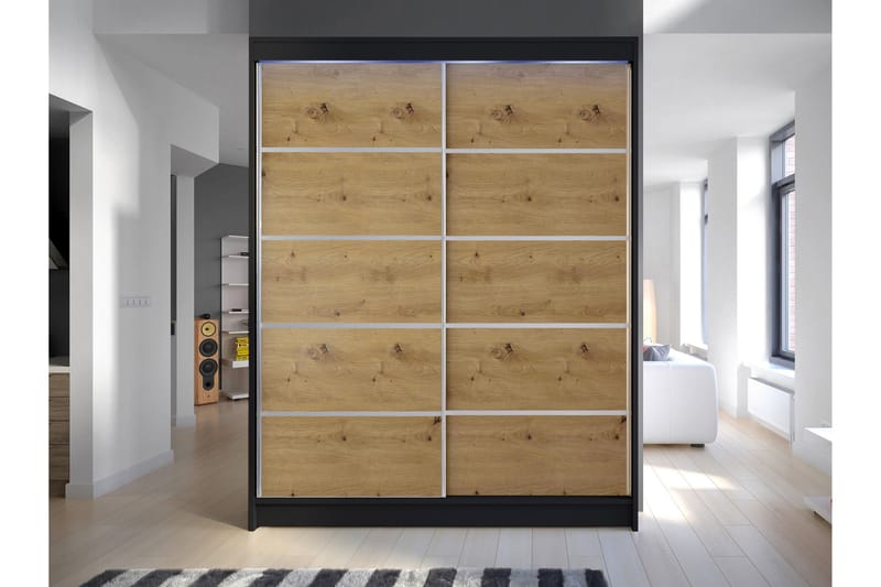 Pickering Garderob 150x200 cm - Svart/Brun - Förvaring - Garderober & garderobssystem