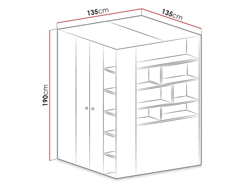 Planeta Garderob med Belysning - Förvaring - Garderober & garderobssystem - Garderobsskåp