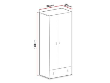 Planeta Garderob med Förvaring 80 cm i Metall - Svart - Förvaring - Garderober & garderobssystem