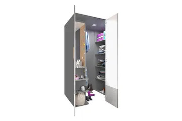 Pok Garderob 130x93x193 cm - Grå/Svart/Vit - Förvaring - Garderober & garderobssystem