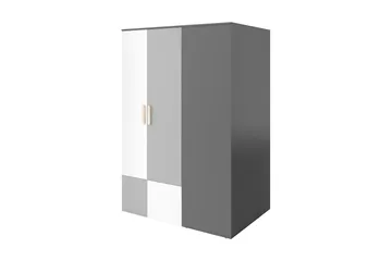 Pok Garderob 130x93x193 cm - Grå/Svart/Vit - Förvaring - Garderober & garderobssystem