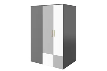 Pok Garderob 130x93x193 cm - Grå/Svart/Vit - Förvaring - Garderober & garderobssystem
