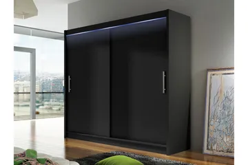 Prag Garderob 180x215 cm i Trä - Svart - Förvaring - Garderober & garderobssystem