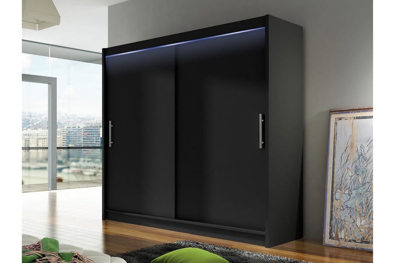 Prag Garderob 180x215 cm i Trä - Svart - Förvaring - Garderober & garderobssystem