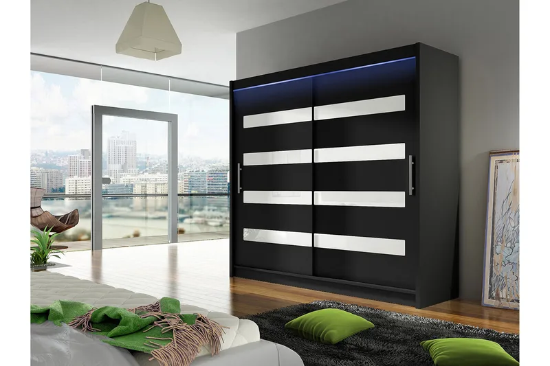 Prag Garderob 180x215 cm - Svart - Förvaring - Garderober & garderobssystem