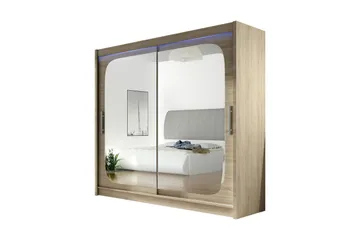 Prag Garderob 180x57x215 cm - Beige|Vit - Förvaring - Garderober & garderobssystem