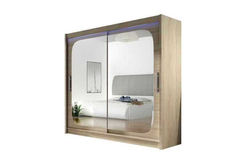 Prag Garderob 180x57x215 cm - Beige|Vit - Förvaring - Garderober & garderobssystem