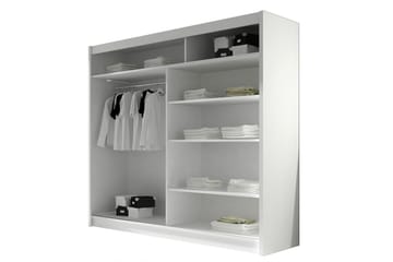 Prag Garderob 180x57x215 cm - Beige|Vit - Förvaring - Garderober & garderobssystem