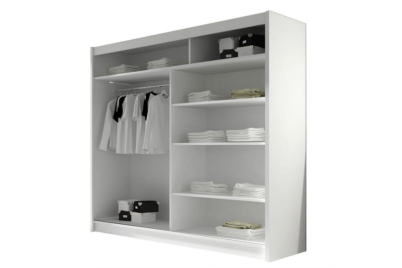 Prag Garderob 180x57x215 cm - Beige|Vit - Förvaring - Garderober & garderobssystem
