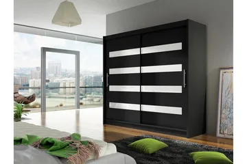 Prag Garderob 180x57x215 cm LED-belysning Scandinavian Choice Black - Förvaring - Garderober & garderobssystem