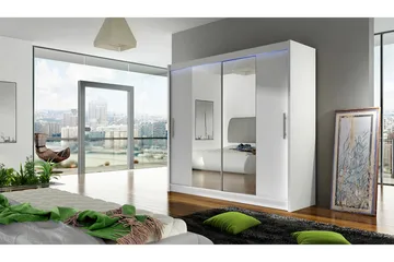 Prag Garderob 180x57x215 cm - Vit - Förvaring - Garderober & garderobssystem