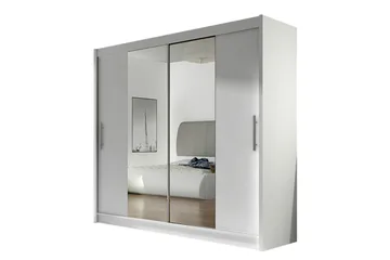 Prag Garderob Skjutdörrar Smal Spegel - Vit/Spegel - Förvaring - Garderober & garderobssystem