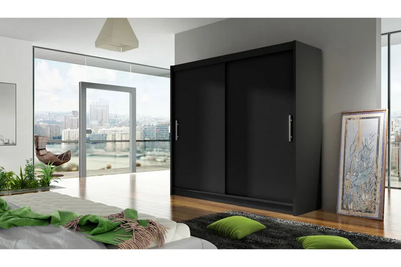 Prag Garderob Skjutdörrar - Svart - Förvaring - Garderober & garderobssystem