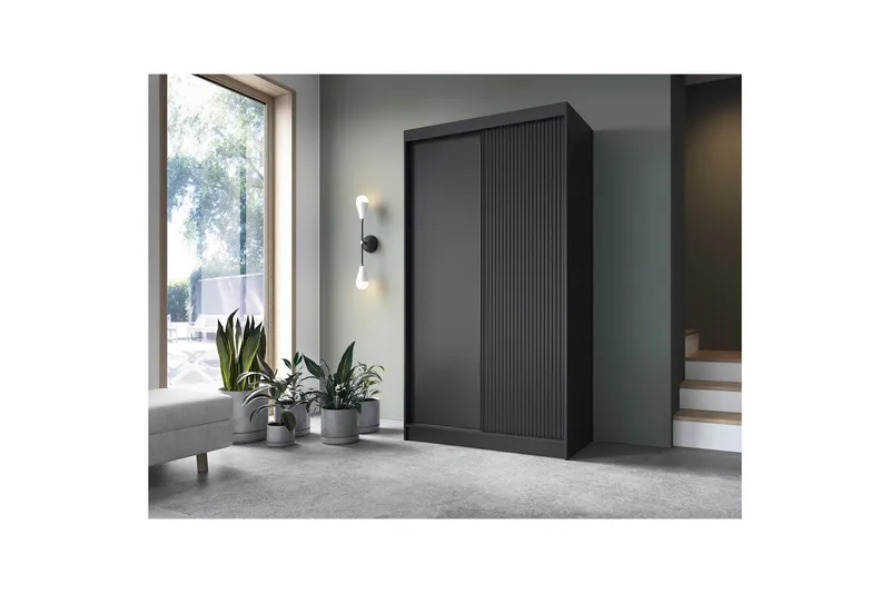 Prescco Garderob 120x220 cm - Svart - Förvaring - Garderober & garderobssystem