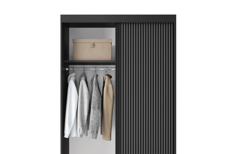 Prescco Garderob 120x220 cm - Svart - Förvaring - Garderober & garderobssystem