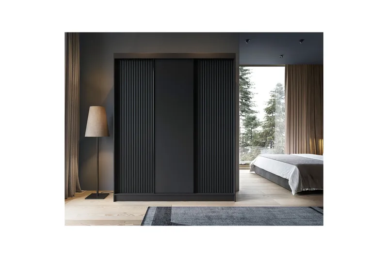 Prescco Garderob 120x220 cm - Svart - Förvaring - Garderober & garderobssystem