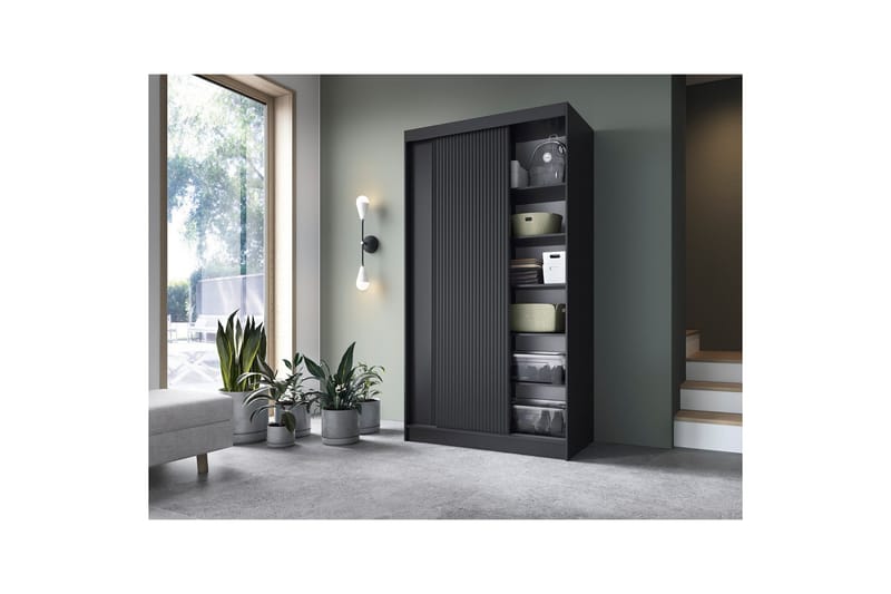 Prescco Garderob 120x220 cm - Svart - Förvaring - Garderober & garderobssystem