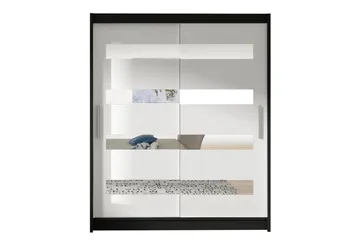 Presto Garderob 58x150 cm i Trä med Metallram - Svart|Vit - Förvaring - Garderober & garderobssystem