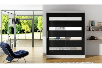 Presto Garderob 58x150 cm - Vit/Svart - Förvaring - Garderober & garderobssystem