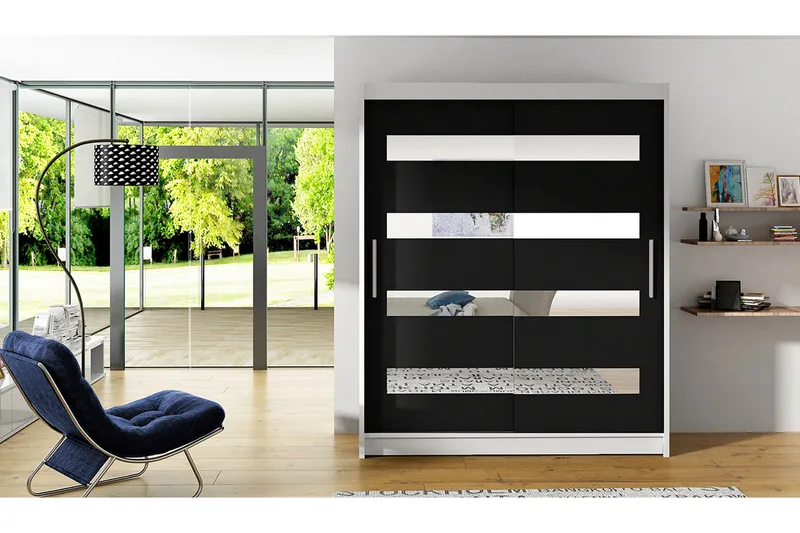 Presto Garderob 58x150 cm - Vit/Svart - Förvaring - Garderober & garderobssystem