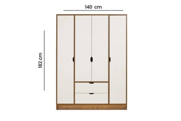 Ranko Garderob 140x182 cm - Multifärgad - Förvaring - Garderober & garderobssystem