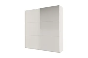 Rhodes Garderob 225x65x244 cm LED-belysning - Vit/Spegel - Förvaring - Garderober & garderobssystem