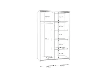 Shipts Garderob 62x120 cm - Vit - Förvaring - Garderober & garderobssystem