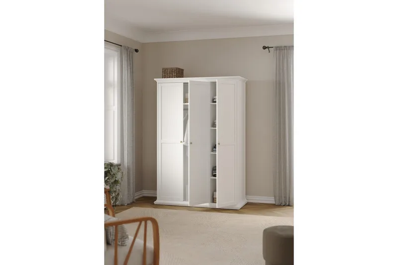 Shoiba Garderob 138,8x200,6 cm - Vit - Förvaring - Garderober & garderobssystem