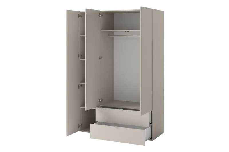 Sigmana Garderob 130x201 cm - Brun - Förvaring - Garderober & garderobssystem