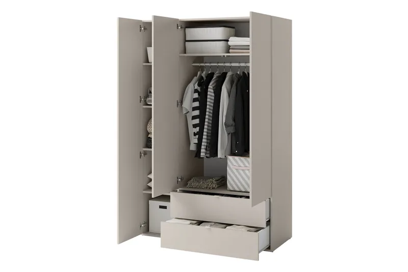 Sigmana Garderob 130x201 cm - Brun - Förvaring - Garderober & garderobssystem