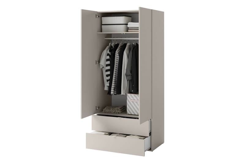Sigmana Garderob 90x201 cm - Ljusgrå - Förvaring - Garderober & garderobssystem