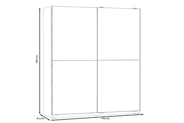 Slosser Garderob 170x191 cm - Grå - Förvaring - Garderober & garderobssystem