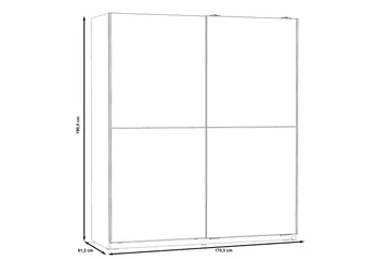 Slosser Garderob 170x191 cm - Ljusbrun - Förvaring - Garderober & garderobssystem