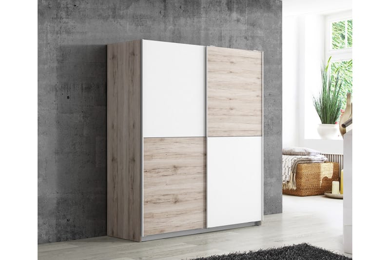 Slosser Garderob 170x191 cm - Ljusbrun - Förvaring - Garderober & garderobssystem