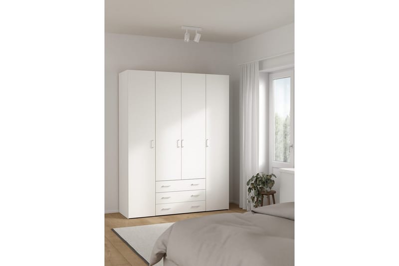 Space Garderob 154x200 cm - Vit - Förvaring - Garderober & garderobssystem