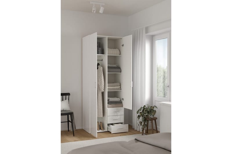 Space Garderob 78x200 cm - Vit - Förvaring - Garderober & garderobssystem
