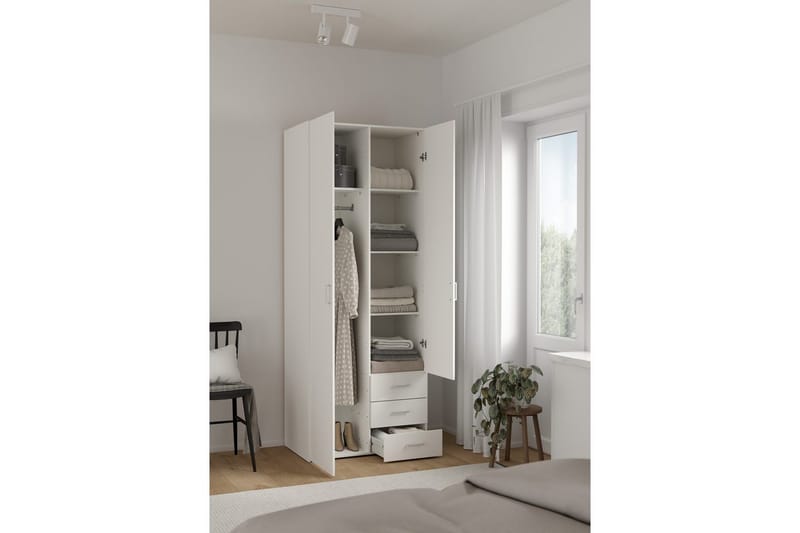 Space Garderob 78x200 cm - Vit - Förvaring - Garderober & garderobssystem