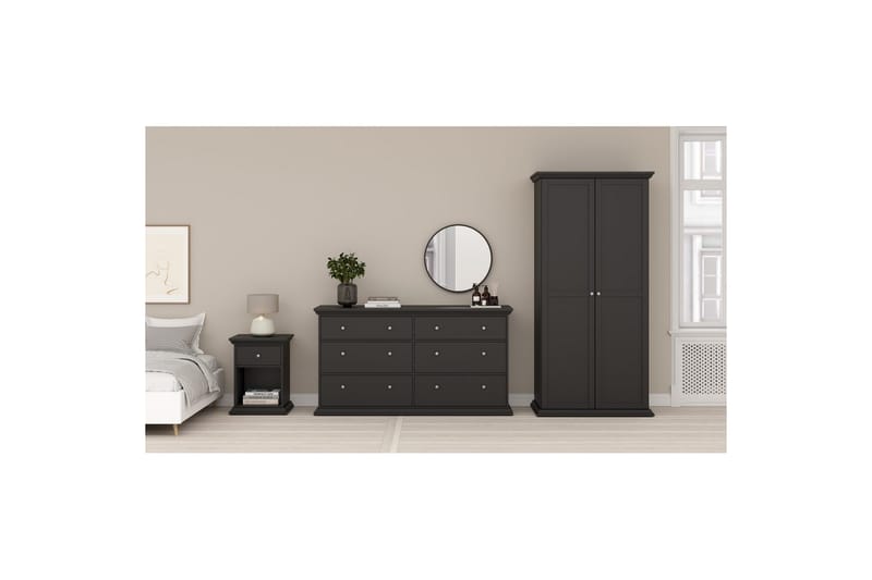 Suneta Garderob 96x200 cm - Svart - Förvaring - Garderober & garderobssystem