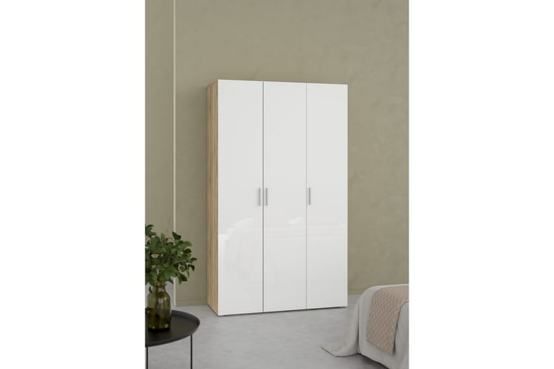 Suntia Garderob 118x201 cm - Vit/Natur - Förvaring - Garderober & garderobssystem